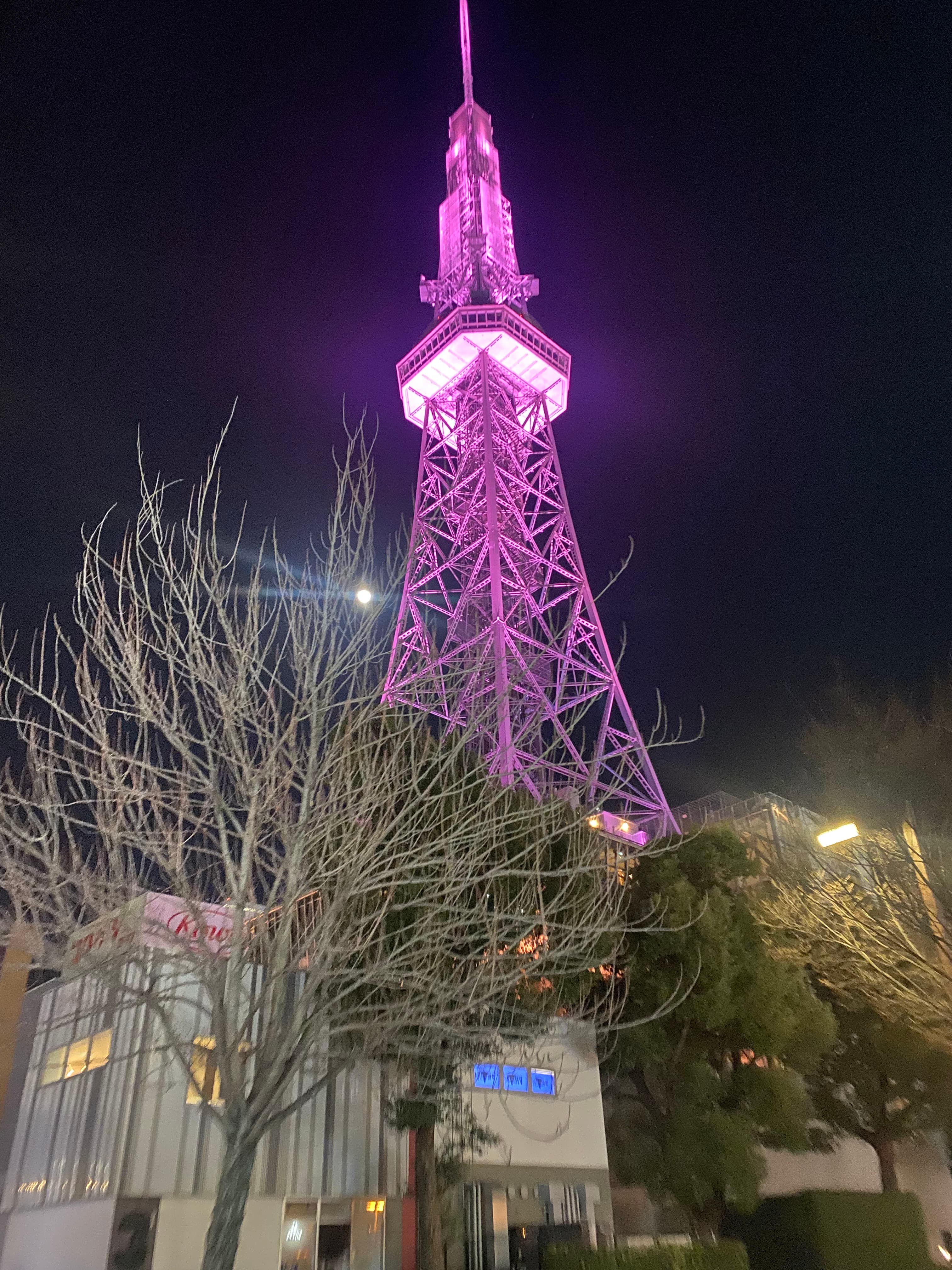 栄駅周辺からサロンへの街並み(夕方〜夜)